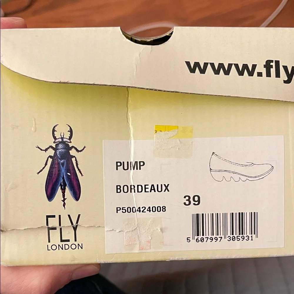 FLY London Women's Wedge Pump Bordeaux Pumps Size Euro 39 US 8 - 8 1/2 approx - Picture 15 of 17